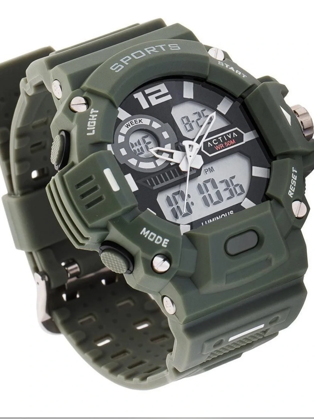 Activa Neo X Invicta Digital Analog Men's Watch - 55mm. Green